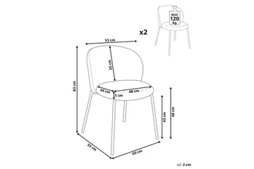 Sett med 2 spisestuestoler Miles - Beige, svart - Møbler - Stoler - Spisestuestoler & kjøkkenstoler