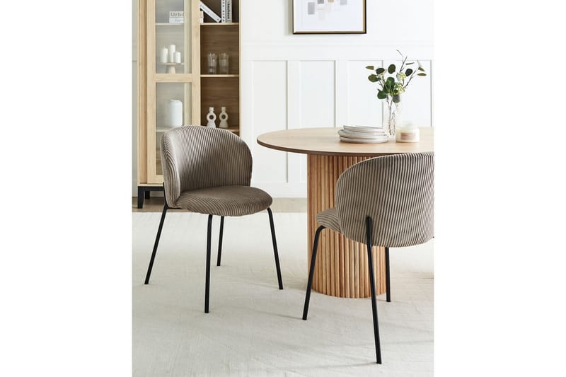 Sett med 2 spisestuestoler Miles - Beige, svart - Møbler - Stoler - Spisestuestoler & kjøkkenstoler