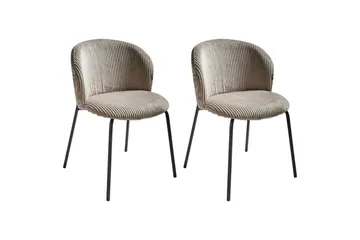 Sett med 2 spisestuestoler Miles - Beige, svart - Møbler - Stoler - Spisestuestoler & kjøkkenstoler