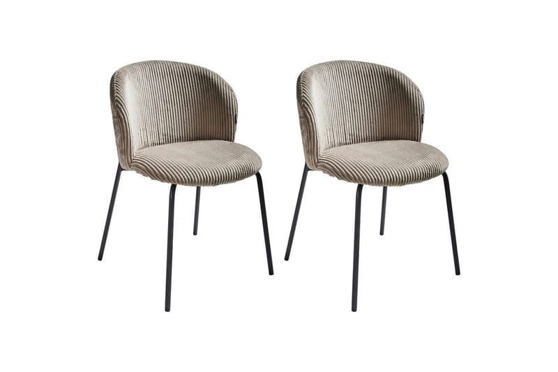 Sett med 2 spisestuestoler Miles - Beige, svart - Møbler - Stoler - Spisestuestoler & kjøkkenstoler