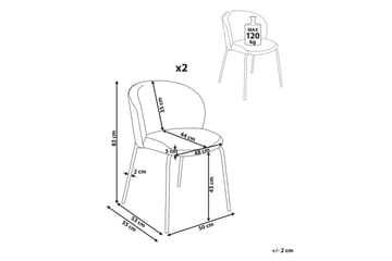 Sett med 2 spisestuestoler Miles - Grønn, svart - Møbler - Stoler - Spisestuestoler & kjøkkenstoler