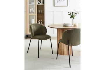 Sett med 2 spisestuestoler Miles - Grønn, svart - Møbler - Stoler - Spisestuestoler & kjøkkenstoler