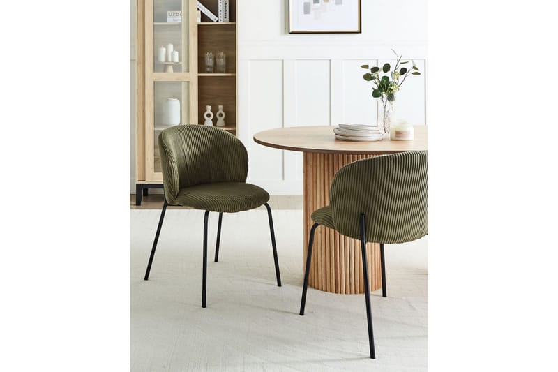 Sett med 2 spisestuestoler Miles - Grønn, svart - Møbler - Stoler - Spisestuestoler & kjøkkenstoler