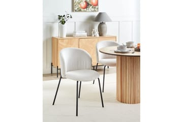 Sett med 2 spisestuestoler Miles - Hvit, Svart - Møbler - Stoler - Spisestuestoler & kjøkkenstoler