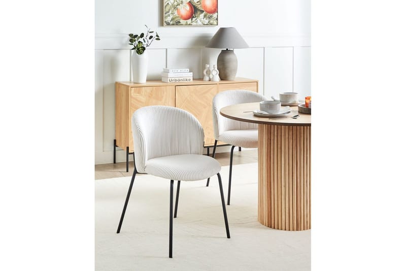 Sett med 2 spisestuestoler Miles - Hvit, Svart - Møbler - Stoler - Spisestuestoler & kjøkkenstoler