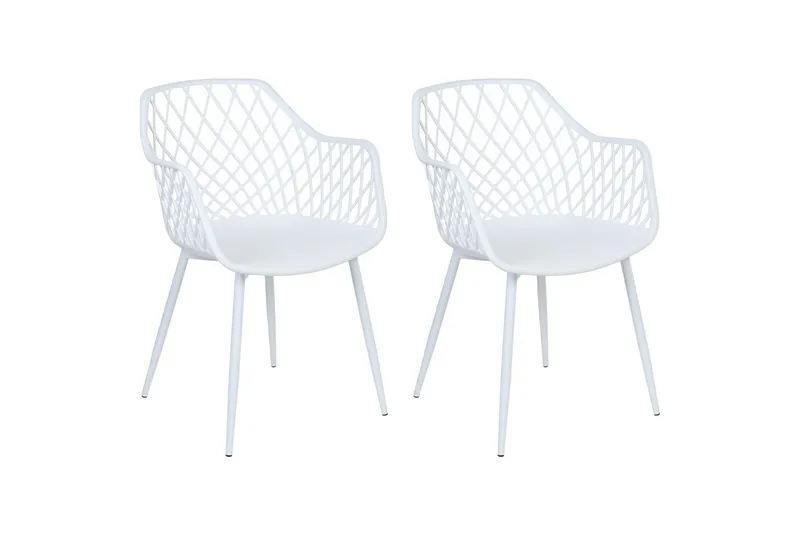 Sett med 2 spisestuestoler Nashua ll, Hvit