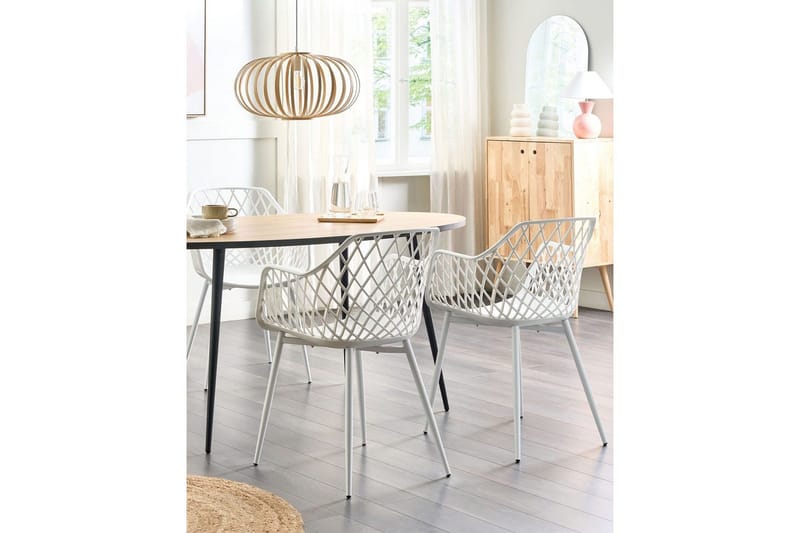 Sett med 2 spisestuestoler Nashua ll - Hvit - Møbler - Stoler - Spisestuestoler & kjøkkenstoler