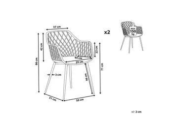 Sett med 2 spisestuestoler Nashua ll - Svart - Møbler - Stoler - Spisestuestoler & kjøkkenstoler