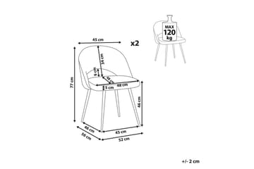 Sett med 2 spisestuestoler Onaga - Grønn, Svart - Møbler - Stoler - Spisestuestoler & kjøkkenstoler