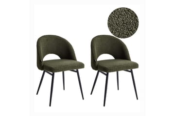 Sett med 2 spisestuestoler Onaga - Grønn, Svart - Møbler - Stoler - Spisestuestoler & kjøkkenstoler