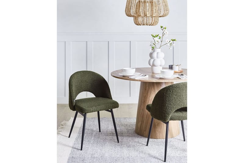 Sett med 2 spisestuestoler Onaga - Grønn, Svart - Møbler - Stoler - Spisestuestoler & kjøkkenstoler