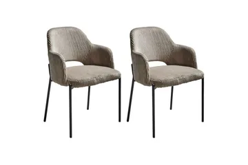 Sett med 2 spisestuestoler Raton - Beige, svart - Møbler - Stoler - Spisestuestoler & kjøkkenstoler
