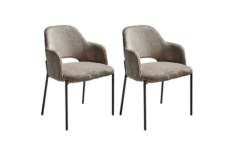 Sett med 2 spisestuestoler Raton - Beige, svart - Møbler - Stoler - Spisestuestoler & kjøkkenstoler