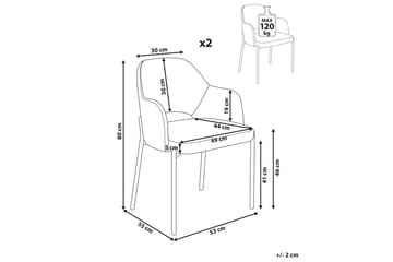 Sett med 2 spisestuestoler Raton - Beige, svart - Møbler - Stoler - Spisestuestoler & kjøkkenstoler