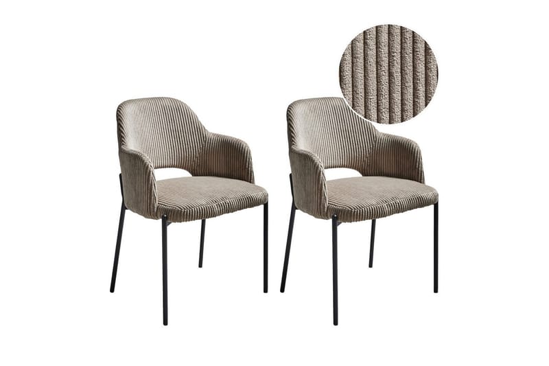 Sett med 2 spisestuestoler Raton - Beige, svart - Møbler - Stoler - Spisestuestoler & kjøkkenstoler