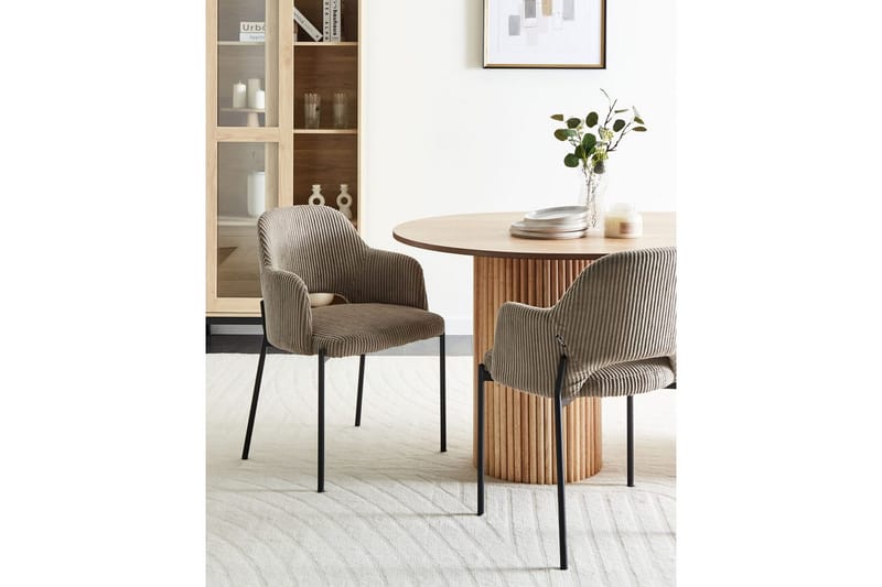 Sett med 2 spisestuestoler Raton - Beige, svart - Møbler - Stoler - Spisestuestoler & kjøkkenstoler