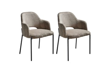 Sett med 2 spisestuestoler Raton - Beige, svart - Møbler - Stoler - Spisestuestoler & kjøkkenstoler