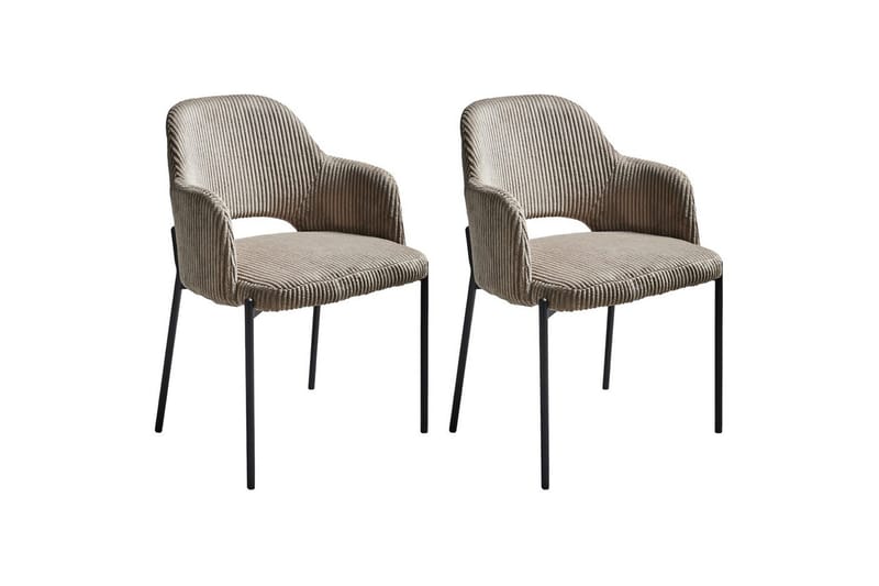 Sett med 2 spisestuestoler Raton - Beige, svart - Møbler - Stoler - Spisestuestoler & kjøkkenstoler