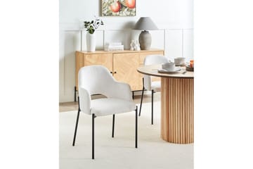 Sett med 2 spisestuestoler Raton - Hvit, Svart - Møbler - Stoler - Spisestuestoler & kjøkkenstoler