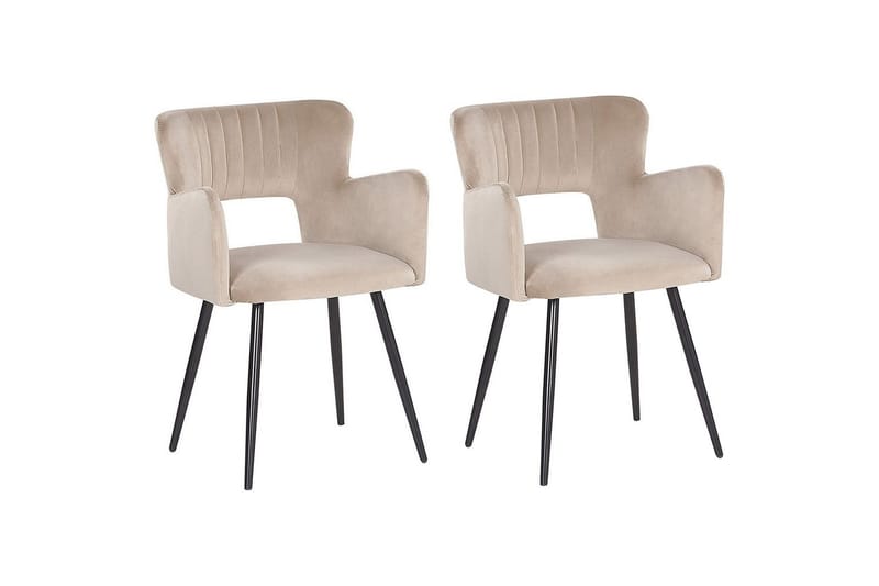 Sett med 2 spisestuestoler Sanilac - Beige, svart, taupe - Møbler - Stoler - Spisestuestoler & kjøkkenstoler