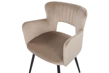 Sett med 2 spisestuestoler Sanilac - Beige, svart, taupe - Møbler - Stoler - Spisestuestoler & kjøkkenstoler