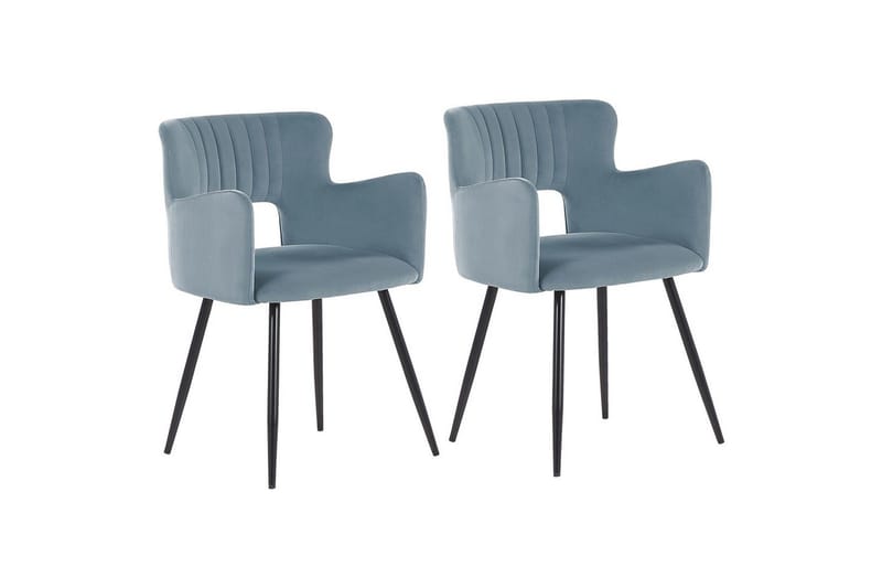 Sett med 2 spisestuestoler Sanilac, Lyseblå, Svart
