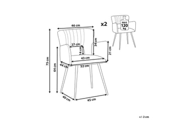 Sett med 2 spisestuestoler Sanilac - Olivengrønn, Svart - Møbler - Stoler - Spisestuestoler & kjøkkenstoler