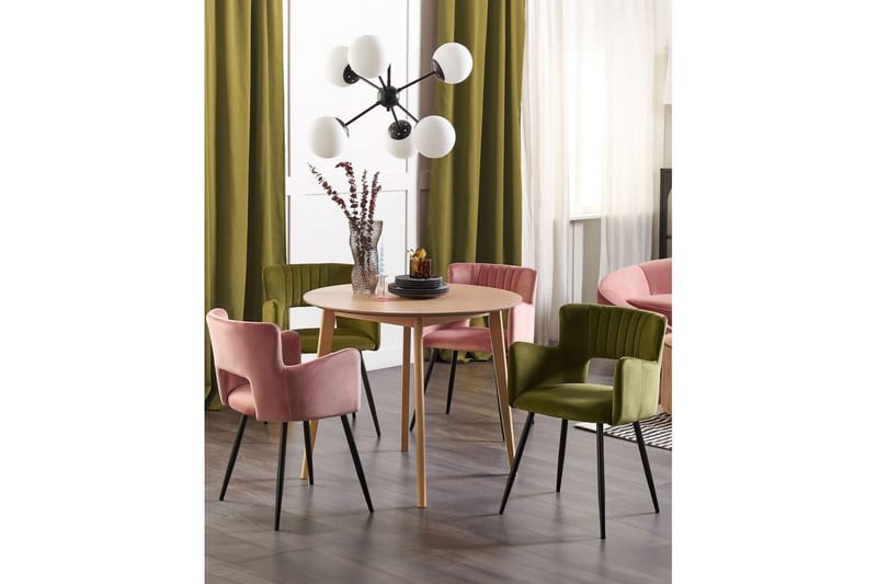 Sett med 2 spisestuestoler Sanilac - Olivengrønn, Svart - Møbler - Stoler - Spisestuestoler & kjøkkenstoler