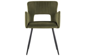 Sett med 2 spisestuestoler Sanilac - Olivengrønn, Svart - Møbler - Stoler - Spisestuestoler & kjøkkenstoler