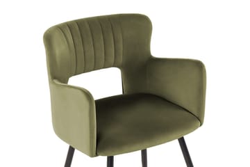 Sett med 2 spisestuestoler Sanilac - Olivengrønn, Svart - Møbler - Stoler - Spisestuestoler & kjøkkenstoler