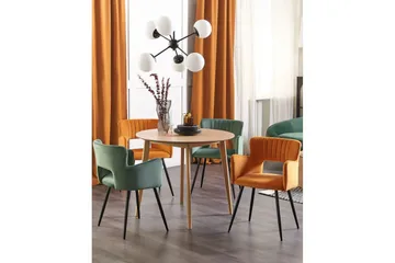 Sett med 2 spisestuestoler Sanilac - Oransje, svart - Møbler - Stoler - Spisestuestoler & kjøkkenstoler