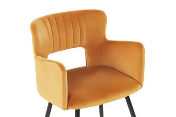 Sett med 2 spisestuestoler Sanilac - Oransje, svart - Møbler - Stoler - Spisestuestoler & kjøkkenstoler