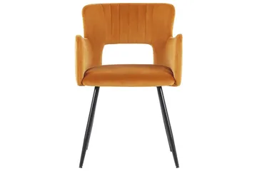 Sett med 2 spisestuestoler Sanilac - Oransje, svart - Møbler - Stoler - Spisestuestoler & kjøkkenstoler
