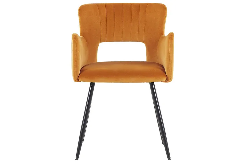 Sett med 2 spisestuestoler Sanilac - Oransje, svart - Møbler - Stoler - Spisestuestoler & kjøkkenstoler