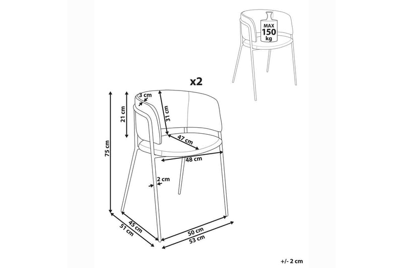 Sett med 2 spisestuestoler Springer - M�øbler - Stoler - Spisestuestoler & kjøkkenstoler