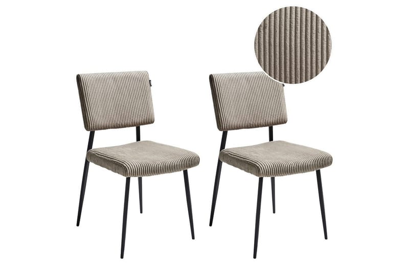 Sett med 2 spisestuestoler Sturgis - Beige, svart - Møbler - Stoler - Spisestuestoler & kjøkkenstoler