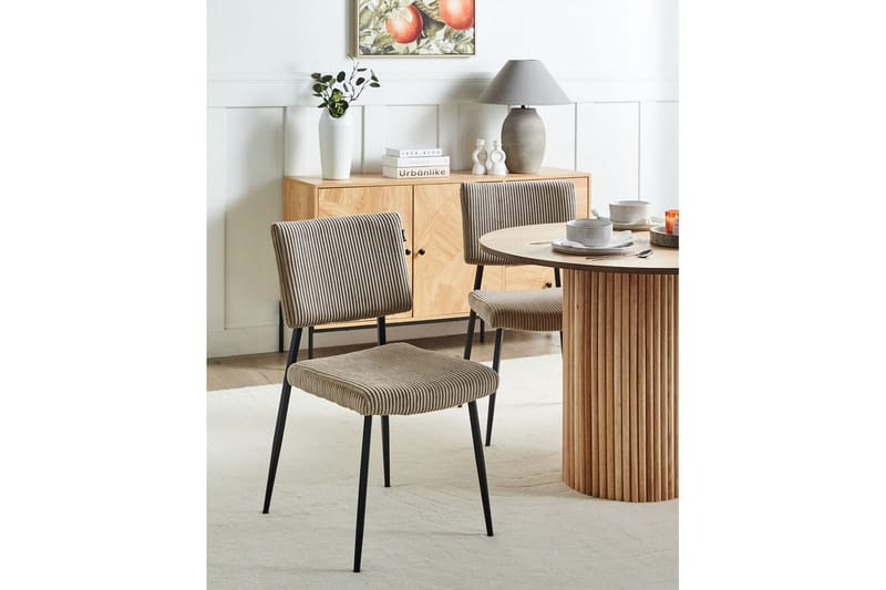 Sett med 2 spisestuestoler Sturgis - Beige, svart - Møbler - Stoler - Spisestuestoler & kjøkkenstoler