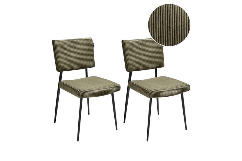 Sett med 2 spisestuestoler Sturgis, Grønn, svart