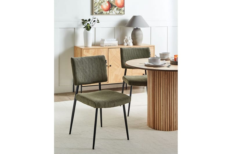 Sett med 2 spisestuestoler Sturgis - Grønn, svart - Møbler - Stoler - Spisestuestoler & kjøkkenstoler