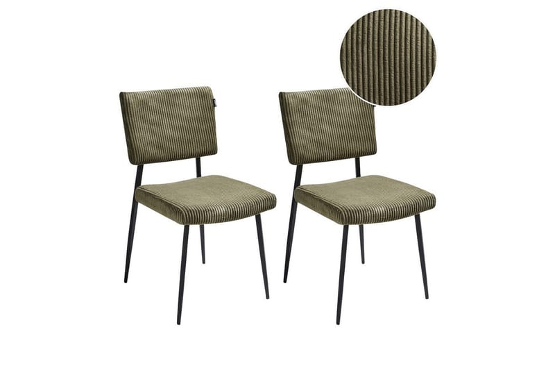 Sett med 2 spisestuestoler Sturgis, Grønn, svart