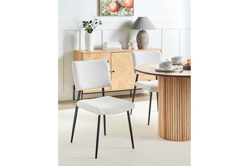 Sett med 2 spisestuestoler Sturgis - Hvit, Svart - Møbler - Stoler - Spisestuestoler & kjøkkenstoler