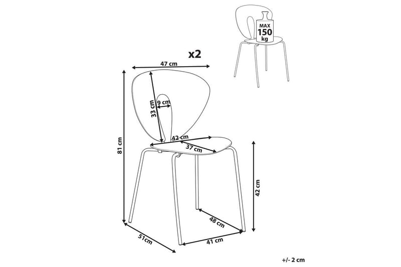 Sett med 2 spisestuestoler Tracy - Grønn, sølv - Møbler - Stoler - Spisestuestoler & kjøkkenstoler