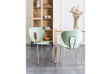 Sett med 2 spisestuestoler Tracy - Grønn, sølv - Møbler - Stoler - Spisestuestoler & kjøkkenstoler