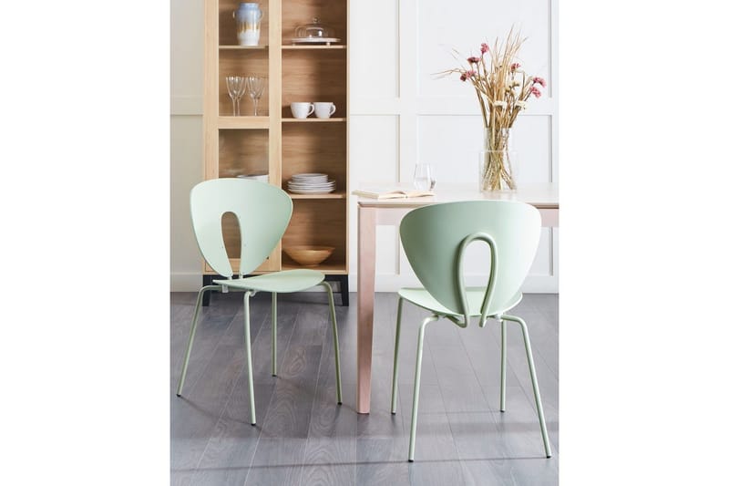 Sett med 2 spisestuestoler Tracy - Grønn, sølv - Møbler - Stoler - Spisestuestoler & kjøkkenstoler