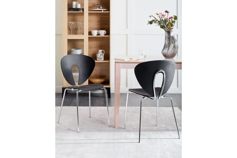 Sett med 2 spisestuestoler Tracy - Svart, Sølv - Møbler - Stoler - Spisestuestoler & kjøkkenstoler