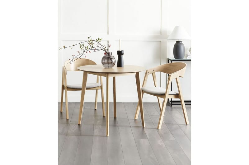Sett med 2 spisestuestoler Yuba - Grå, lyst tre - Møbler - Stoler - Spisestuestoler & kjøkkenstoler