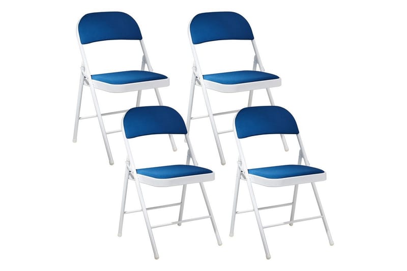 Sett med 4 klappstoler Sparks - Blå, Hvit - Møbler - Stoler - Klappstol & stablingsbare stoler
