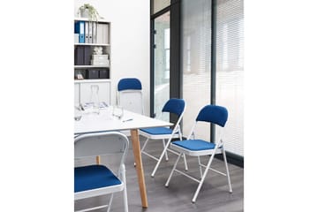 Sett med 4 klappstoler Sparks - Blå, Hvit - Møbler - Stoler - Klappstol & stablingsbare stoler