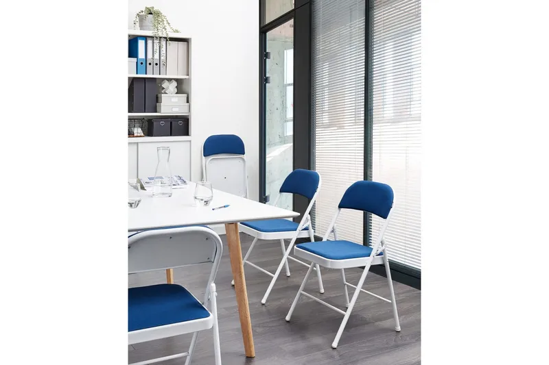 Sett med 4 klappstoler Sparks - Blå, Hvit - Møbler - Stoler - Klappstol & stablingsbare stoler