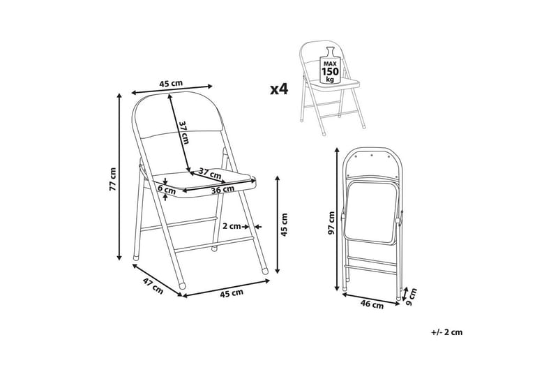 Sett med 4 klappstoler Sparks - Blå, Svart - Møbler - Stoler - Klappstol & stablingsbare stoler